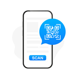 Notifications scan to phone, Scan the QR code with your phone. bar code. Vector illustration