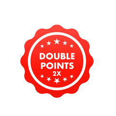 Double points label icon. X2 point symbol. For promotion design. Business marketing concept. Vector illustration