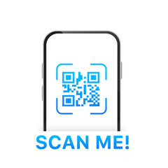 QR code, scanning for smartphone. Scan me . Caption scan me with smartphone icon. QR code for payment. Vector illustration