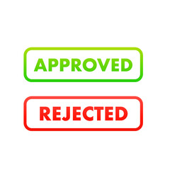Approved stamp sign. Approval symbol. Red and green grunge approved sign. Vector illustration