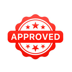 Approved seal stamp sign. Approval symbol. Red and green grunge approved sign. Vector illustration