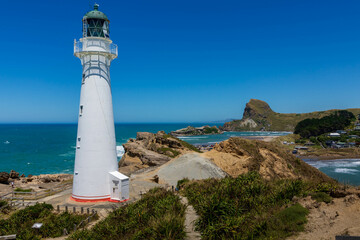 Fototapeta na wymiar Castlepoint lighthouse New Zealand