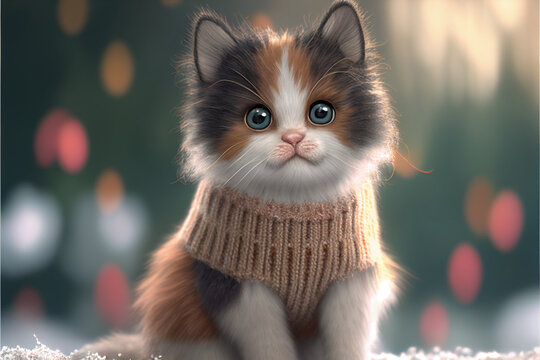 cute fluffy calico cats