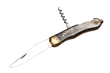 couteau de poche deux pièces sur fond transparent