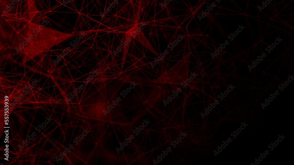 Poster Abstract plexus geometry background. Digital technology network connection concept. 3D rendered illustration.