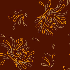 seamless Geometrical Golden Foil Design with red background