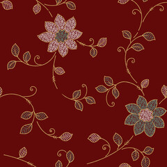 Seamless Gold Foil Design with Background