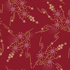 seamless Geometrical Golden Foil Design with background