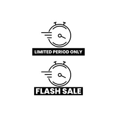 Limited period only flash sale shopping banner icon sign symbol design vector