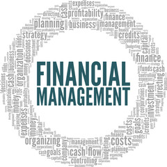 Financial Management word cloud conceptual design isolated on white background.