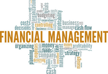 Financial Management word cloud conceptual design isolated on white background.