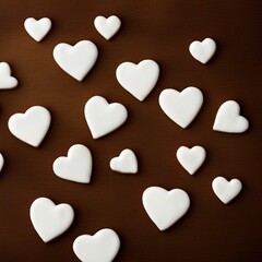 Fototapeta premium Heart shaped cookies. Perfect for articles on love of food, Valentines Day etc.