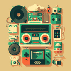 Flat retro design