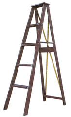 Bockleiter, hölzern, Holz, alt, Retro, Hintergrund transparent,  png 