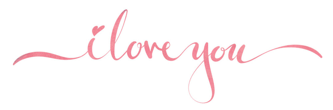 I love you typography hand written 