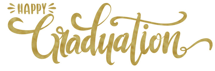 Happy graduation typography hand written 