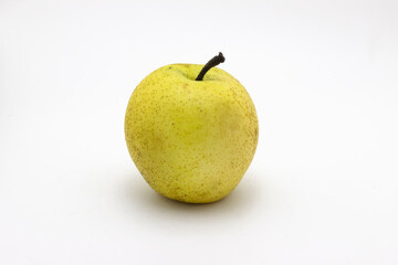 fresh green apple pear on white background