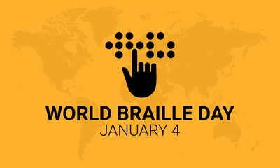 World Braille Day on January 4th, World Braille Day international holiday, World Braille Day vector