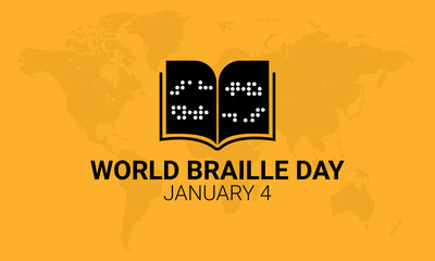 World Braille Day on January 4th, World Braille Day international holiday, World Braille Day vector