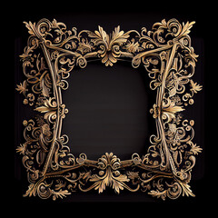 A illustration of a golden picture frame