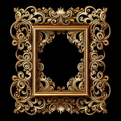 A illustration of a golden picture frame