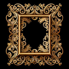 A illustration of a golden picture frame