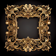 A illustration of a golden picture frame