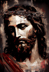 Abstract portrait of Jesus Christ