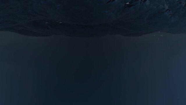 3D render animation of big dark blue wave in storm ocean sea, thirty frame per second, Ultra High Definition Resolution