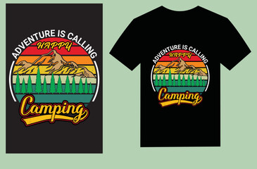 Camping t-shirt design Vector graphic. Camping T-shirt Design. Shirt design, T shirt Design vector, retro, apparel, mountain, outdoor, adventure,
