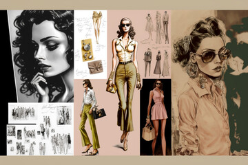 70s Fashion Collage: Retro Style Inspiration