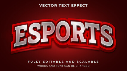 esport game with neon red color graphic style editable text effect