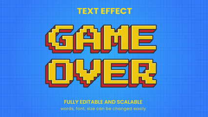 pixel game graphic style editable text effect