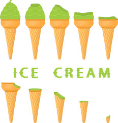 Big set various sweet tasty natural ice cream