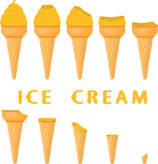 Big set various sweet tasty natural ice cream