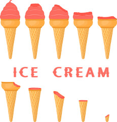 Big set various sweet tasty natural ice cream