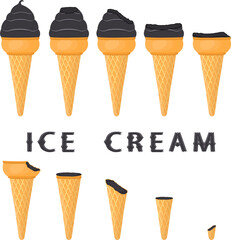 Big set various sweet tasty natural ice cream