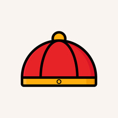 Chinese hat vector, Chinese New Year related icon flat style design