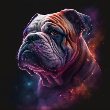 Bulldog Dog in Space - Generative AI