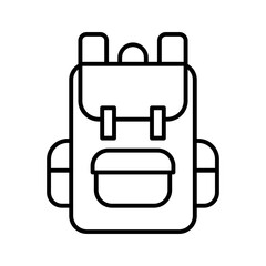 Hiking backpacks icon. Camping and mountain exploring backpack.