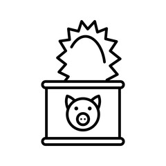 Canned food icon. Open tin can with lid. Vector illustration.