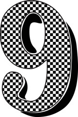 Checkered Alphabet & Number Designs