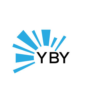 YBY letter logo. YBY blue image on white background and black letter. YBY technology  Monogram logo design for entrepreneur and business. YBY best icon.
