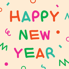 Happy new year lettering for greeting card, holiday, banner, poster, element