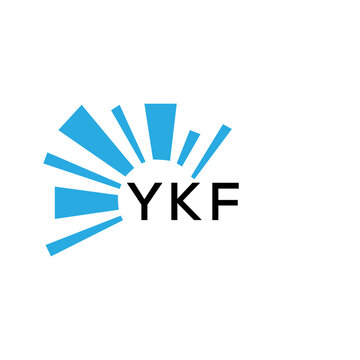 YKF letter logo. YKF blue image on white background and black letter. YKF technology  Monogram logo design for entrepreneur and business. YKF best icon.
