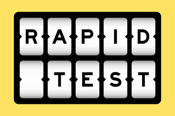 Black color in word rapid test on slot banner with yellow color background