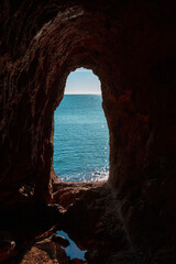 View from the cave along the ocean