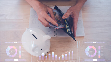 the concept of saving money wealth and financial concept, Business, finance, investment, Financial...