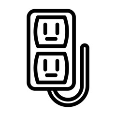 power socket line icon illustration vector graphic