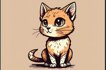 a cute cat drawing. Generative AI